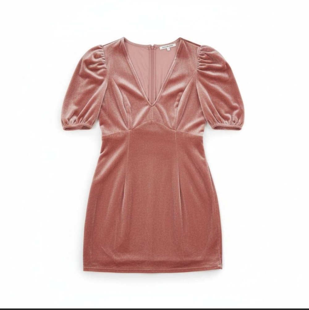 Women's Velvet Micro Mini Dress Blush Pink Party Club Cute Small